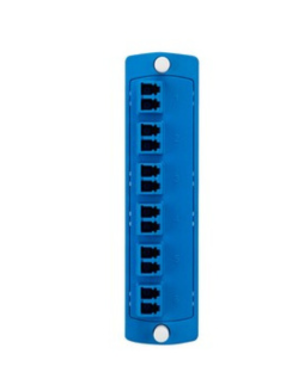 Leviton 5F100-4LL SDX Precision Molded Fiber Adapter Plate (Blue), Quad LC, 24 Fibers