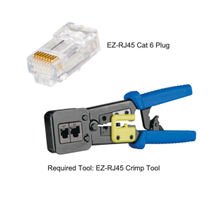 Leviton - EZ‑RJ45™ Cat 6 Plug and EZ‑RJ45 Crimp Tool (47613‑EZ6 & 40989‑ACT)