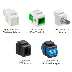 Leviton QuickPort Fiber Optic Adapters (ST, SC, LC, MTP)