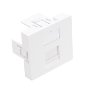 Leviton - LI145-2W1 — French-Style Wallplate Insert, 45mm x 45mm, Flat, 1-Port, White