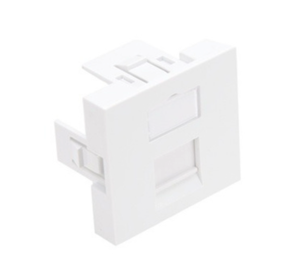 Leviton - LI145-2W1 — French-Style Wallplate Insert, 45mm x 45mm, Flat, 1-Port, White