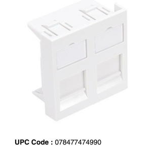 Leviton - LI145-2W2 — French-Style Wallplate Insert, 45mm x 45mm, Flat, 2‑Port, White